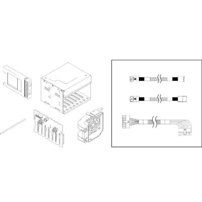 Lenovo ThinkSystem ST250 3.5" SATA/SAS 4-Bay Backplane Kit HDD enclosure Metallic 3.5"