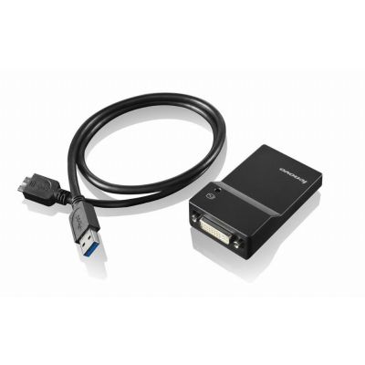 Lenovo USB 3.0 - DVI/VGA USB graphics adapter 2048 x 1152 pixels Black